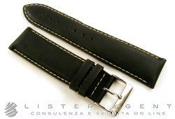 TISSOT strap in black leather mm 22,00 with branded steel clasp. NEW!