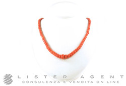 NECKLACE of natural coral with 18Kt gold clasp. USED!