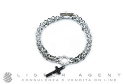 PIANEGONDA Glittering Cross bracelet in 925 silver and sapphires Ref. BA010831. NEW!