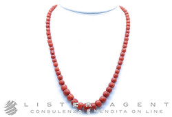 COLLANA corallo naturale sfaccettato con chiusura in oro giallo 18Kt. USATA!