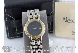 ALEXIS BARTHELAY watch Only time in steel and 18Kt gold with black diamonds Ref. 2572750/A. NEW!