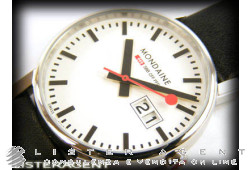 MONDAINE Big Date in steel White Ref. GGL.D212. NEW!