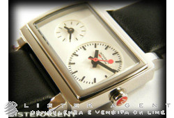 MONDAINE Dual Time lady in steel White Ref. GGL.D258. NEW!