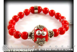 GIODORO extensible bracelet in 925 silver and resin red Ref. BR2752. NEW!