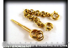 PIN in 18Kt yellow gold with small chain. NEW!