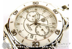 TAG HEUER Formula 1 Chronograph in steel and white ceramic with diamonds Ref. CAH1211.BA0863. NEW!