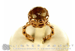 LAURENT GANDINI ring Bon Ton in 9Kt rose gold with natural stone Size 12. NEW!