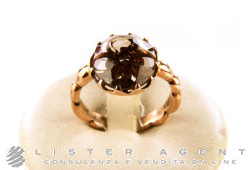 LAURENT GANDINI ring in 9Kt rose gold with fumé quartz Size 12. NEW!