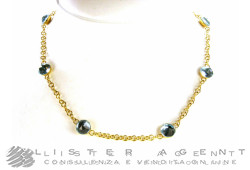 MARIA CALLAS necklace collection Spring in 18Kt yellow gold with light blue topazes Ref. SP11/IG09. NEW!