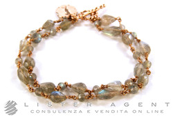 LAURENT GANDINI bracelet 9Kt rose gold and natural stones. NEW!