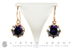 LE CORONE earrings in rose goldplated 925 silver and hydrothermal quartz of violet colour. NEW!