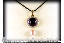 MIMI' necklace in 18Kt yellow and white gold with diamonds, amethyst and pearl Ref. 147118. NEW!