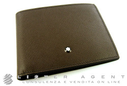 MONTBLANC Meisterstück Selection horizontal wallet 6cc in leather grigia Ref. 109647. NEW!