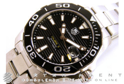 TAG HEUER Aquaracer 300M Calibre 5 Automatic in steel Black Ref. WAY211A.BA0928. NEW!