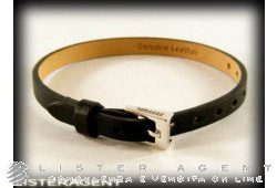 FERRARI by Damiani bracelet in 925 silver and black leather Ref. 20040496. NEW!