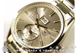 TAG HEUER Carrera Gmt Cal. 8 in steel Argenté AUT Ref. WAR5011.BA0723. NEW!