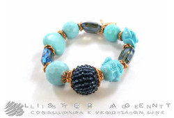 VANTO extensible bracelet in rose goldplated 925 silver with dough of turquoise and stones Ref. BR1960AG. NEW!