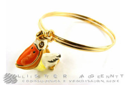 CREART bangle Pellicano in yellow goldplated metal and enamel. NEW!