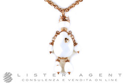 VANTO necklace with Maxi Queen pendant in 925 silver rose gold plated and natural stones Ref. GR2019AG. NEW!