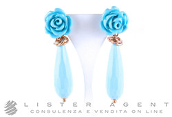 VANTO Rose earrings in rose gold plated 925 silver and turquoise paste Ref. OR1741AG. NEW!