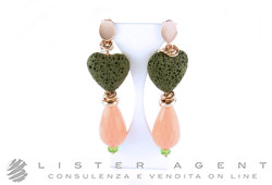 VANTO Heart earrings in rose gold plated 925 silver with coral paste and stones Ref. OR1559AG. NEW!