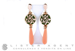 VANTO earrings in rose gold plated 925 silver with coral paste and quartz Ref. OR1477AG. NEW!