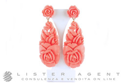 VANTO Rose earrings in rose gold plated 925 silver with coral paste Ref. OR1719AG. NEW!