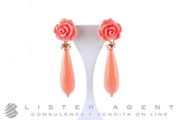 VANTO Rose earrings in rose gold plated 925 silver with coral paste Ref. OR1742AG. NEW!