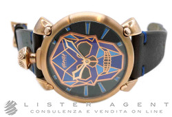 GAGA Milano Bionic Skull Limited Edition in acciaio placcato oro Carica Manuale Ref. 5061. NUOVO!