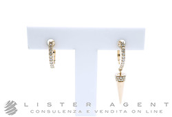 SONGA orecchini Cerchi con pendente Cono in oro rosa 18Kt e diamanti ct 0.27 Ref. 247001-VE29536DPS. NUOVI!