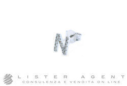 IGM orecchino singolo Lettera N in oro bianco 18Kt e diamanti. NUOVI!