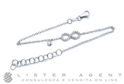 WDG bracciale Infinito in oro bianco 18Kt e diamanti ct 0.20 Ref. BR88B. NUOVO!