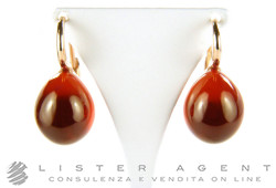 POMELLATO earrings Rouge Passion Tangerine in 9Kt rose gold with synthetic Tangerine sapphire and madreperla Ref. OB3019SZP. NEW!