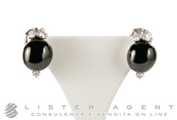 POMELLATO earrings Capri in 18Kt white gold with black ceramic and diamonds ct 0,23 Ref. OB609B9CN. NEW!