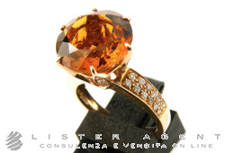 ROTA & ROTA ring in 18Kt rose gold with diamonds ct 0,40 G/H VVS and natural stone Size 14 Ref. Z1429MRL. NEW!