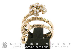 GUCCI ring Flora in 18Kt not rhodium-plated white gold and icy diamonds Size 14 Ref. YBC479463001014. NEW!