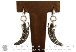 POMELLATO67 earrings Corno in 925 silver and marcasite Ref. OB223MAA2. NEW!