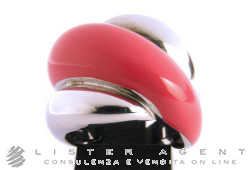 DAMIANI ring Gomitolo in 925 silver and coral enamel and diamonds ct 0,01 Size 13 Ref. 20064578. NEW!