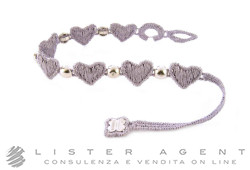 DAMIANI e CRUCIANI bracelet Cuore N°1 in 925 silver with diamonds and macramè. NEW!