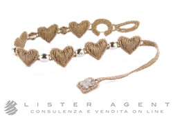 DAMIANI e CRUCIANI bracelet Cuore N°1 in 925 silver with diamonds and macramè. NEW!