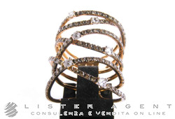 CASATO ring in 18Kt rose gold with white diamonds ct 0,19 and brown diamonds ct 0,89 Size 14 Ref. MX543BR/BT. NEW!