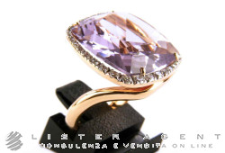 CASATO ring in 18Kt rose gold with diamonds ct 0,70 and amethyst ct 17,00 Size 16 Ref. MX401AME. NEW!