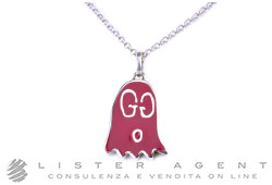 GUCCI Ghost necklace in 925 silver and red enamel Ref. YBB45936400200U. NEW!