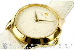 GUCCI Mod. 126MD in yellow gold platen steel White Ref. YA1264033. NEW!