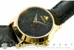 GUCCI Mod. 126SM in yellow gold plated steel Black Ref. YA126581. NEW!