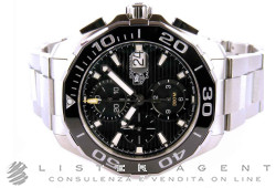 TAG HEUER Aquaracer 300M Automatic Chronograph Cal. 16 in steel Black Ref. CAY211A.BA0927. NEW!