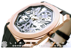 BULGARI Octo Finissimo Squelette Power reserve Manual Winding in 18Kt rose gold Skeleton Ref. BGO40QGLXTSK-102946. NEW!