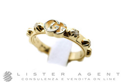 GUCCI Running G ring in 18Kt yellow gold and diamonds Size 54 Ref. YBC554301001014. NEW!