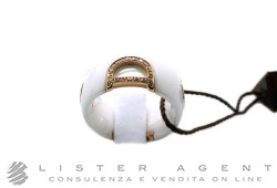 DAMIANI D.Icon ring in white ceramic and 18Kt rose gold with diamonds 0.21 H Size 53/54 Ref. 20045892. NEW!