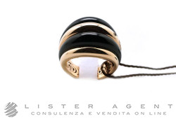 DAMIANI ring Spicchi di Luna in 18Kt rose gold with diamond and onyx Size 53 Ref. 20076819. NEW!